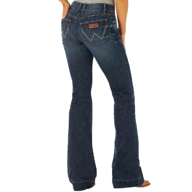 Wrangler Women's Retro Mae Wide Leg Trouser Jeans Trousers Pleated Formal