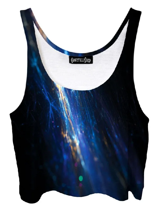 Fiber Optic Electric Galaxy Crop Top Nylon Fabric Polyester Fabric Spandex Fabric
