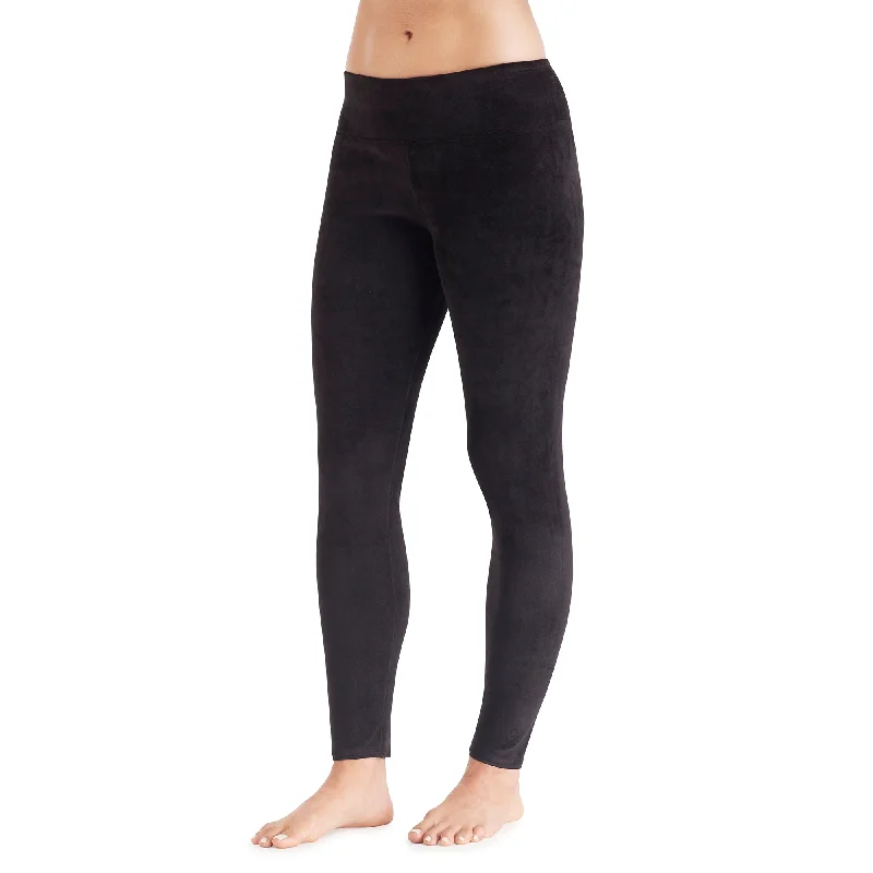 Double Plush Velour Legging Comfortable Power Mesh Leggings