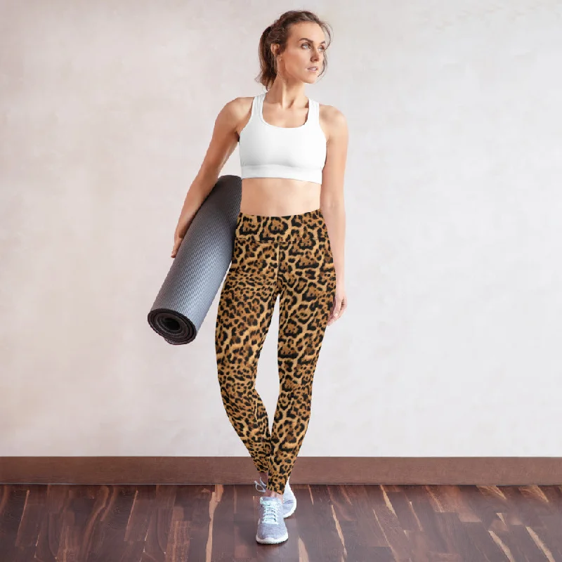 Leopard Print Yoga Leggings Comfortable Compression Leggings