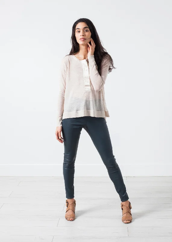 Elenaso Leather Trouser in Cool Grey Trousers Essential Wardrobe