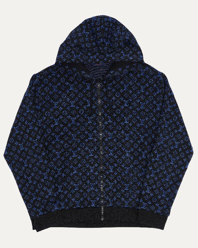 Monogram Zip-Through Hoodie Hoodie Dress Longline Feminine