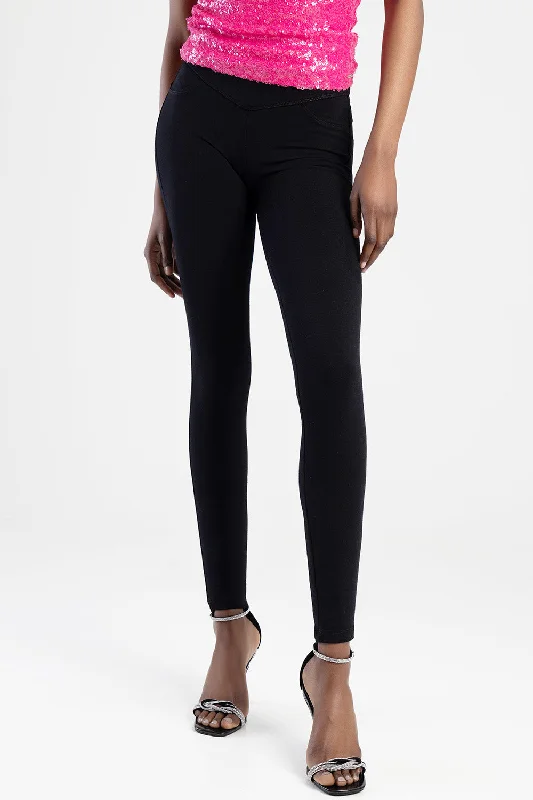 Sissy Boy "Peaches" Sculpt Knot Shaper Legging - Black Fashionable Fitted Workout Leggings