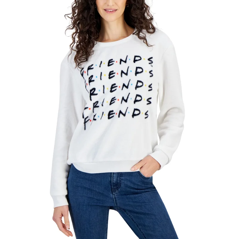LOVE TRIBE - Friends Graphic Long-Sleeve Cozy Pullover Ruffle Neck Pullover