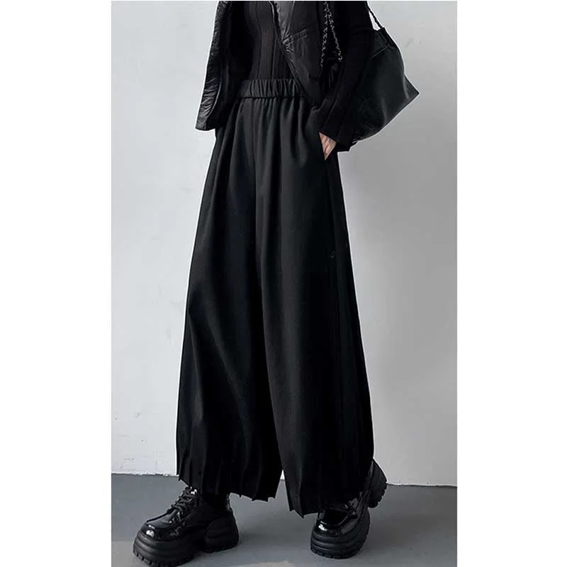 Woolen High Waist Straight Trousers Trousers Evening Elegant