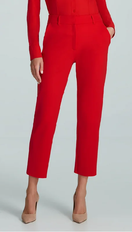 Commando Neoprene CEO 7/8 Trouser Scarlet Trousers High Rise Slim Fit