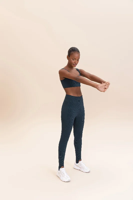 Rib Gloss Leggings Comfortable Fleece-Lined Leggings