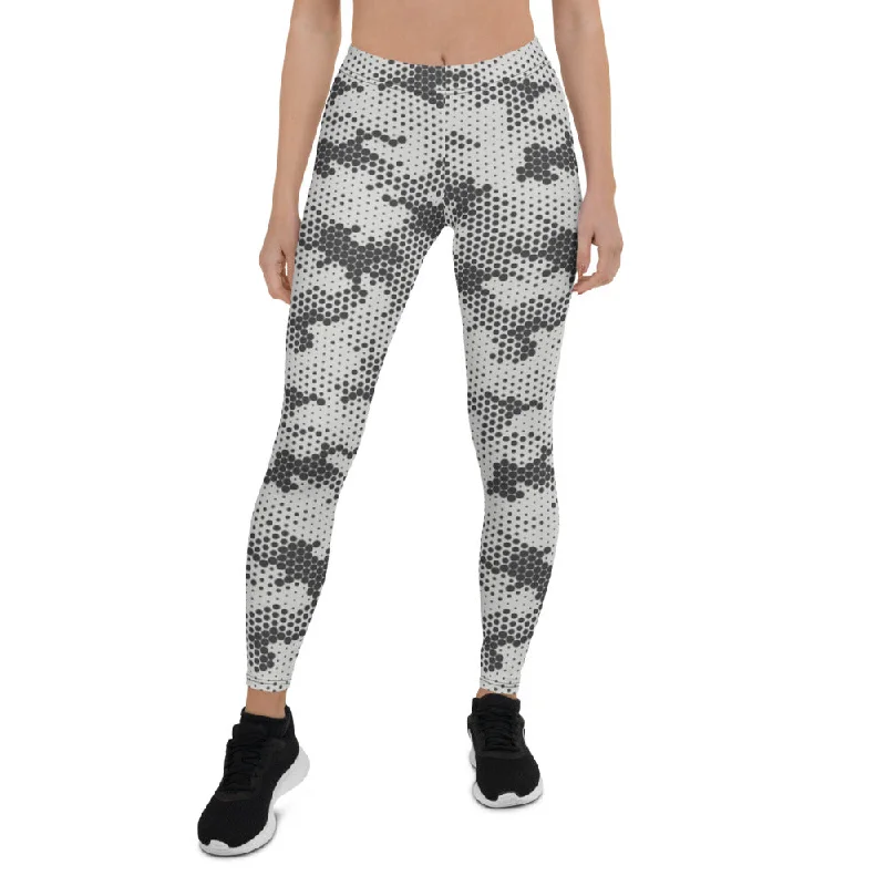 Halvtone Camo Leggings Comfortable Fleece-Lined Leggings