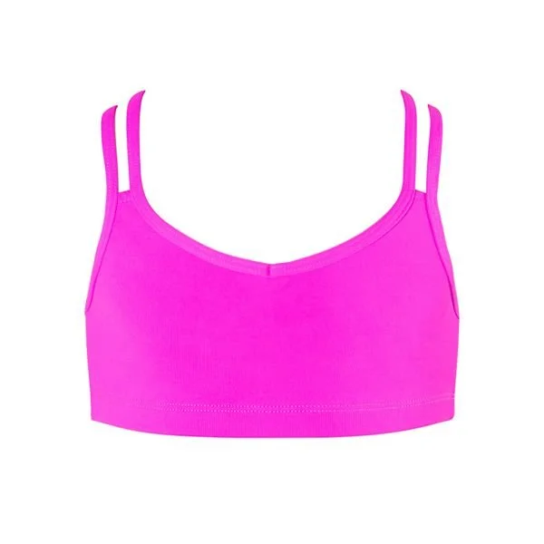 AC33 - Double Cross Crop Top Solid Color Striped Floral