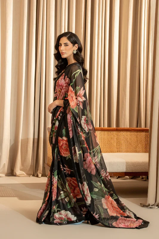 Marozai Crop Top & Saree Mesh Canvas Denim