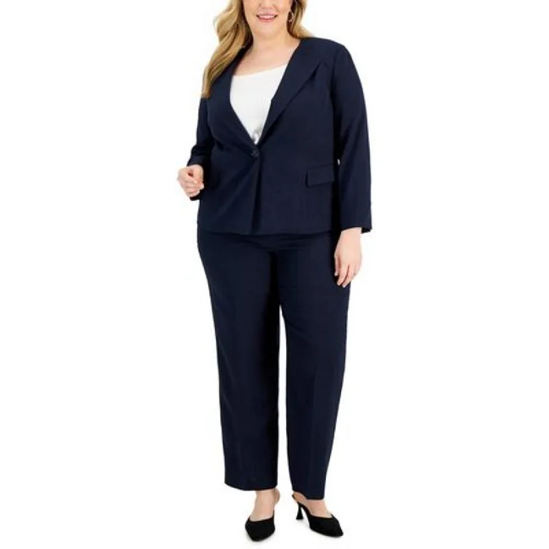 Le Suit Womens Plus Straight Leg Business Trouser Pants Trousers Bridal Satin