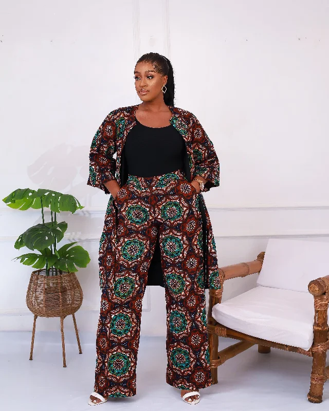 African Print Palazzo High waist Trouser - Deriole Trousers Ceremony Elegant