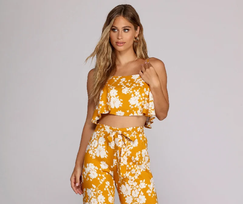 Sunshine So Fine Crop Top Chenille Blend Fleece Blend Nylon Blend