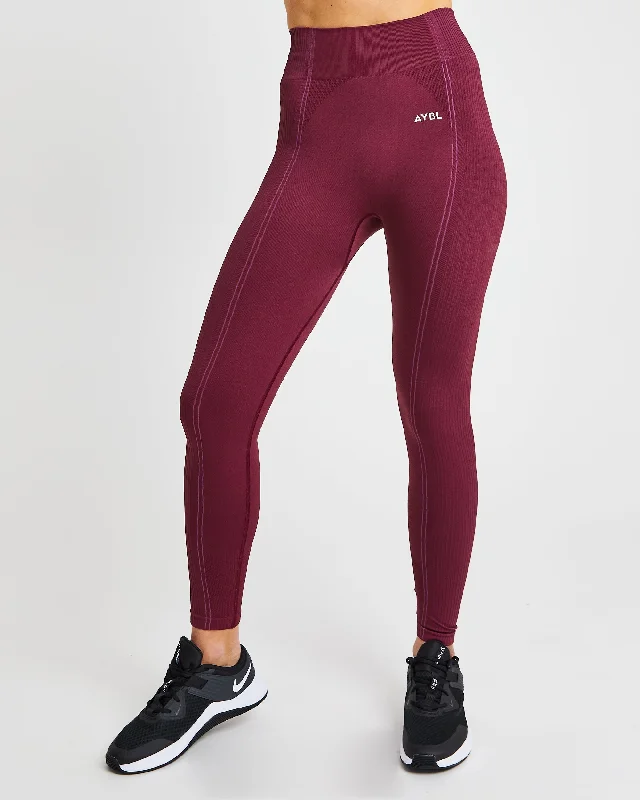 Reflex Seamless Leggings - Plum Comfortable Slim Fit Leggings