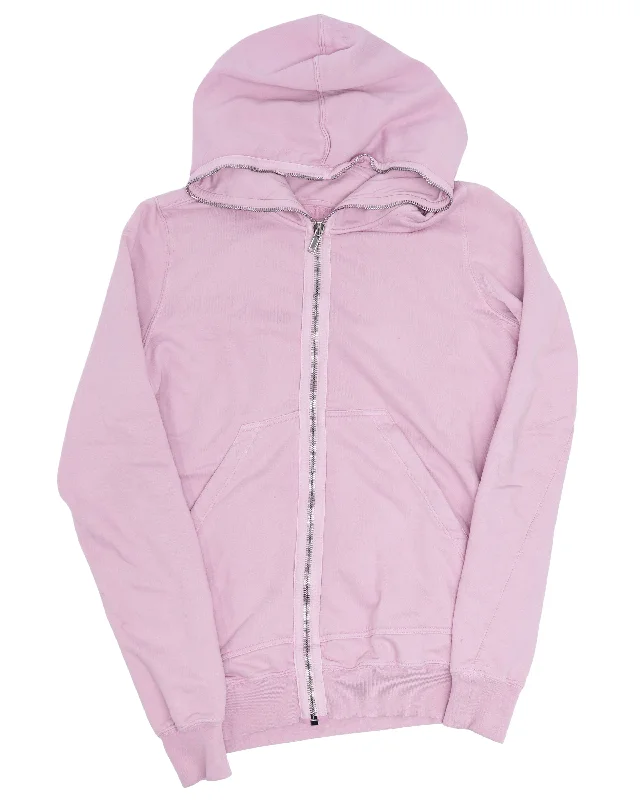 Gimp Zip Up Hoodie Hoodie with Hem Detail Decorative Unique