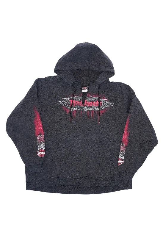 Badlands Harley Davidson Hoodie Hoodie with Tie-Dye Psychedelic Retro