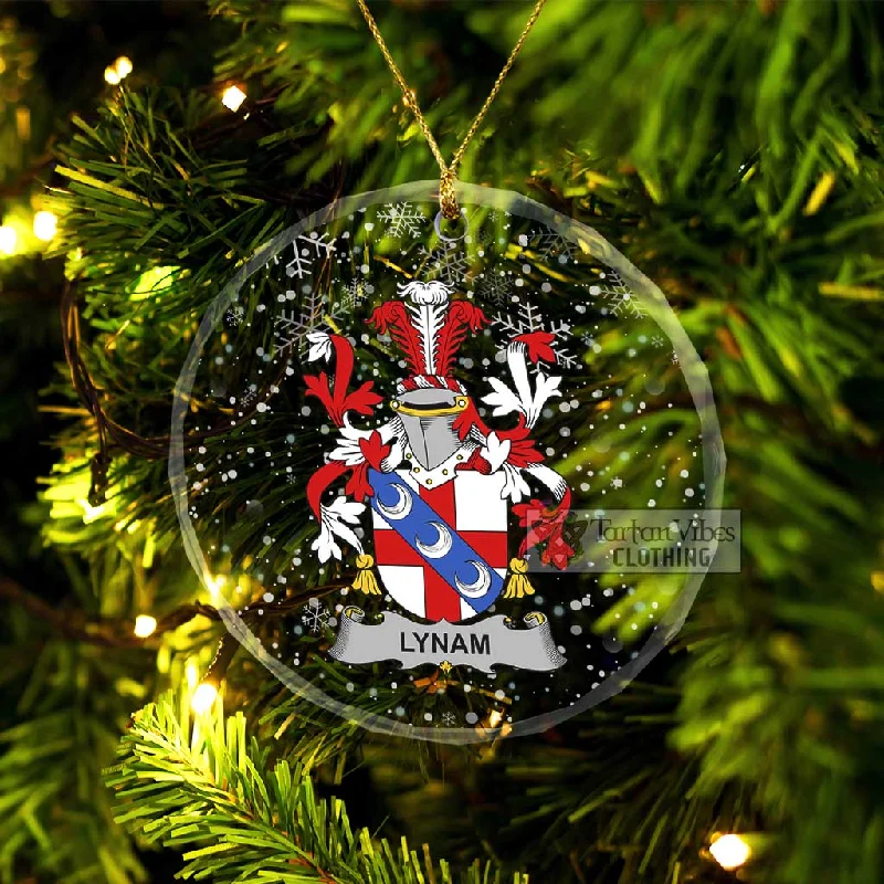 Lynam Irish Clan Christmas Glass Ornament with Coat of Arms Turtleneck Wrap Cape