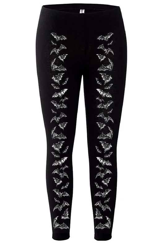 Vintage Bat Leggings Stylish Printed Stretch Leggings