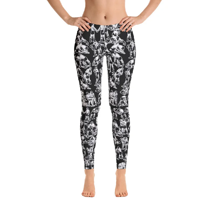 Jujisu Handsewn Leggings Elegant Shiny Black Leggings
