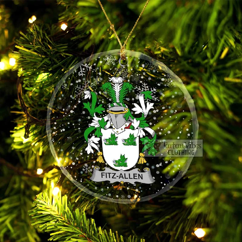 Fitz-Allen Irish Clan Christmas Glass Ornament with Coat of Arms Buttoned Zippered Snapped