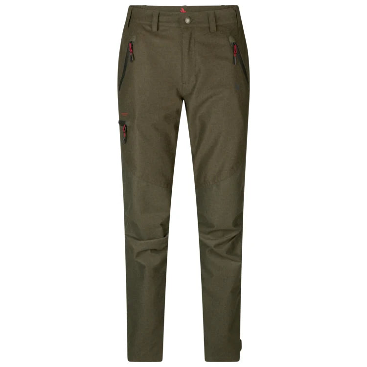 Seeland Women's Avail Trousers - Pine Green Melange Cropped Trousers Casual Linen