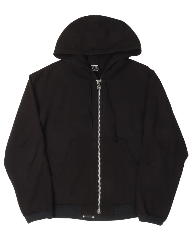 Vintage Leather Horseshoe Logo Zip-Up Hoodie Hoodie with Hood Adjustable Protection