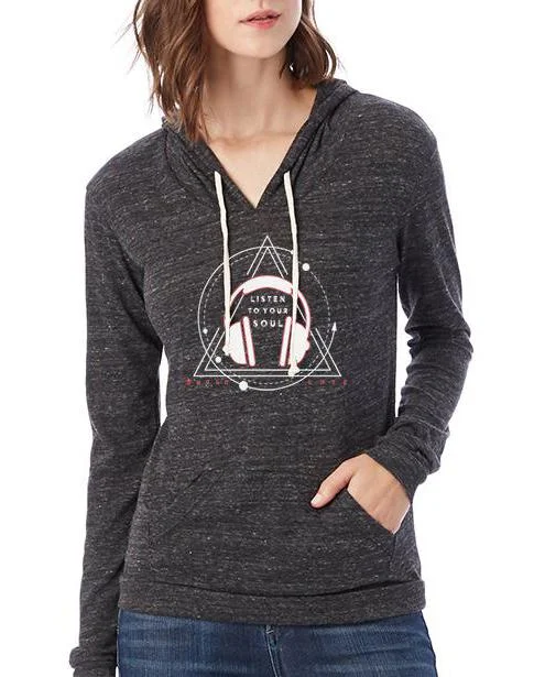 Women's Listen to Your Soul Eco Hooded Pullover Bell Sleeve Stylish