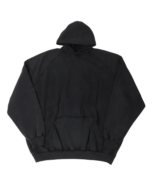 Strikethrough Logo Hoodie Hoodie with Ribbed Hem Stretchable Secure