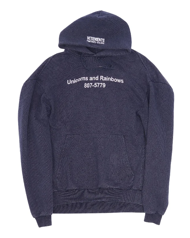 Unicorns and Rainbows Hoodie 1/50 Hoodie with Typography Text Message