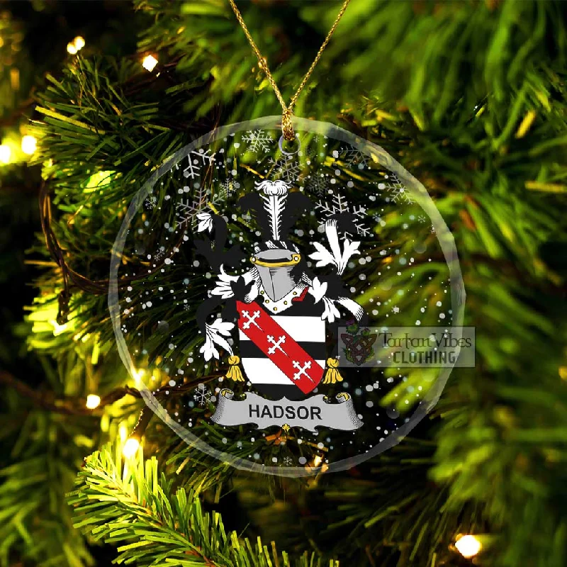 Hadsor Irish Clan Christmas Glass Ornament with Coat of Arms Vest Waistcoat Gilet