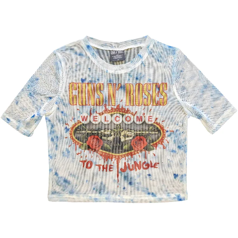 GUNS N' ROSES Crop Top for Ladies, Welcome to the Jungle LV Seamless Knitted Crochet