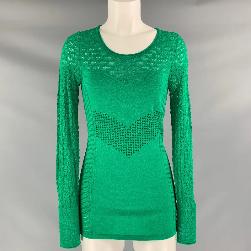 CATHERINE MALANDRINO Size S Green Viscose Blend Textured Pullover Zipper Front Cardigan CATHERINE MALANDRINO Size S Green Viscose Blend Textured Pullover Zipper Front Cardigan