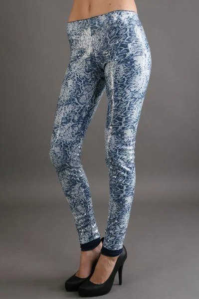 Savee Couture Sequin Leggings Stylish Colorful Activewear Leggings