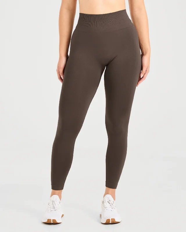 Power Seamless Leggings - Chestnut Braun Comfortable Plus Size Leggings