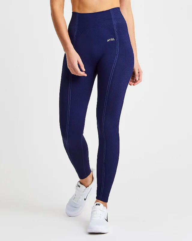 Reflex Seamless Leggings - Royal Blue Fashionable Solid Color Tights