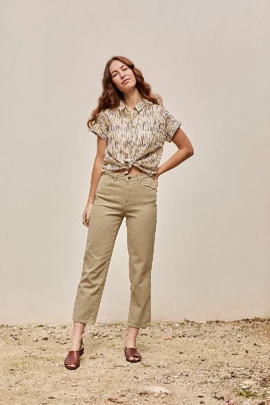 Finna Straight Trousers Dry Cream Trousers Canvas Durable