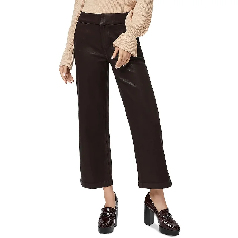 Paige Womens Nellie Coated Trouser Ankle Jeans Trousers Satin Smooth