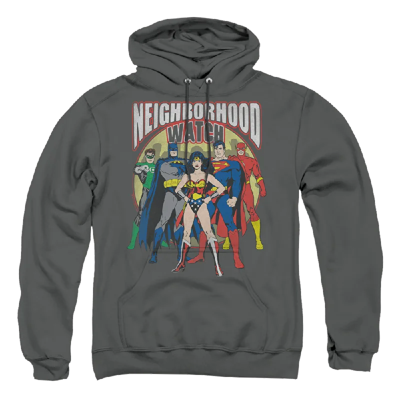 Justice League Neighborhood Watch Pullover Hoodie One Shoulder Top