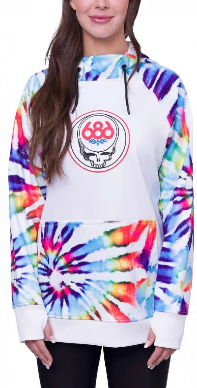 686 Ladies Bonded Fleece Pull Over Hoodie 2024 Hoodie with Rolled Sleeves Casual Relaxed