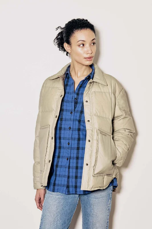 WOMEN'S WAXED DOWN BARN COAT Trench Wool Cashmere