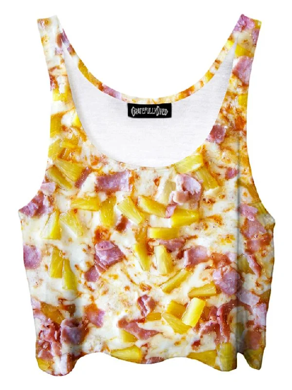 Pineapple Pizza Foodie Crop Top Thin Crop Top Open Front Quick Dry