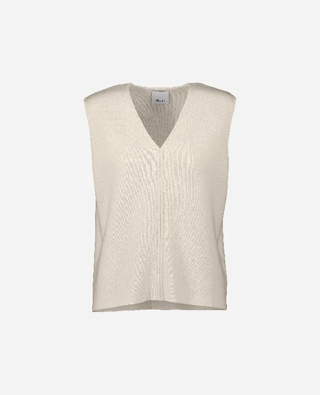 V-Pullover aus Cashmere-Mischung in Creme Chenille Soft Sweater