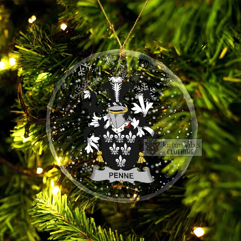 Penne Irish Clan Christmas Glass Ornament with Coat of Arms Boat Neck Jacket Square Neck Jacket One-Shoulder Jacket