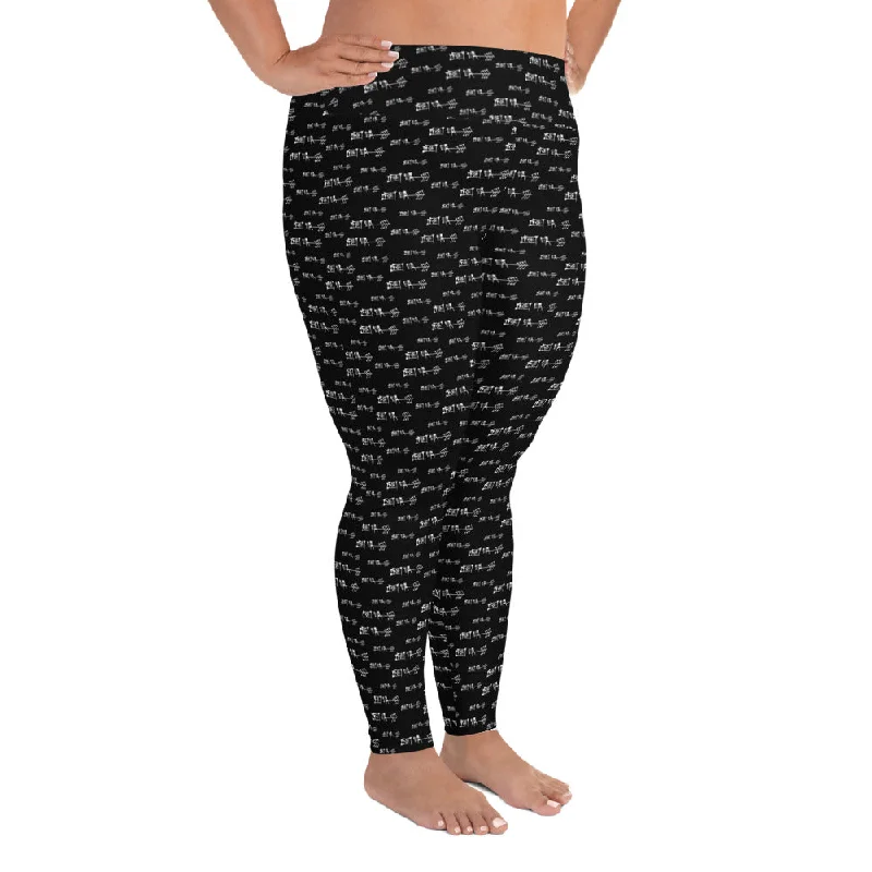 Ama-Gi All-Over Print Plus Size Leggings Stylish Faux Leather Leggings