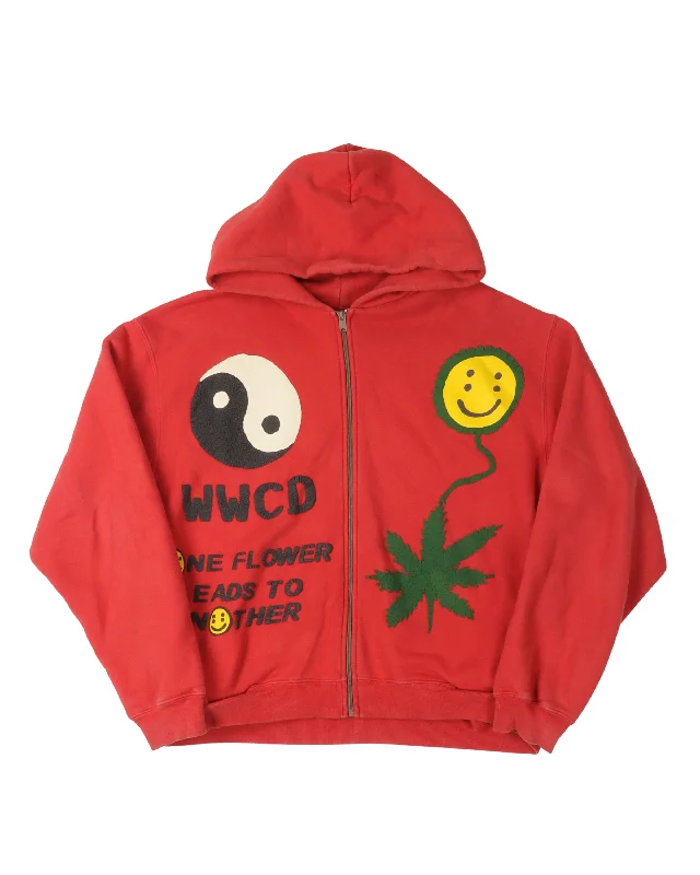 Earth First Zip-Up Hoodie Hoodie with Mock Neck Collared Structured