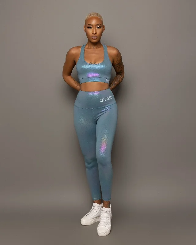 Sweat Pretty Metallic legging sets Fashionable Embroidered Detail Leggings