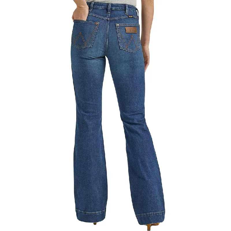Wrangler Women's Retro Premium High Rise Trouser Jeans Trousers Designer Luxury