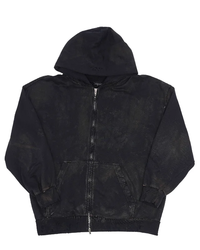 Mudshow Zip Up Hoodie Hoodie with Slit Hem Functional Movement