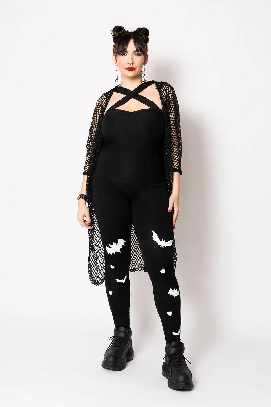 Sweet Sweet Bat Leggings [Glow in the Dark Bats] Fashionable Sports Leggings