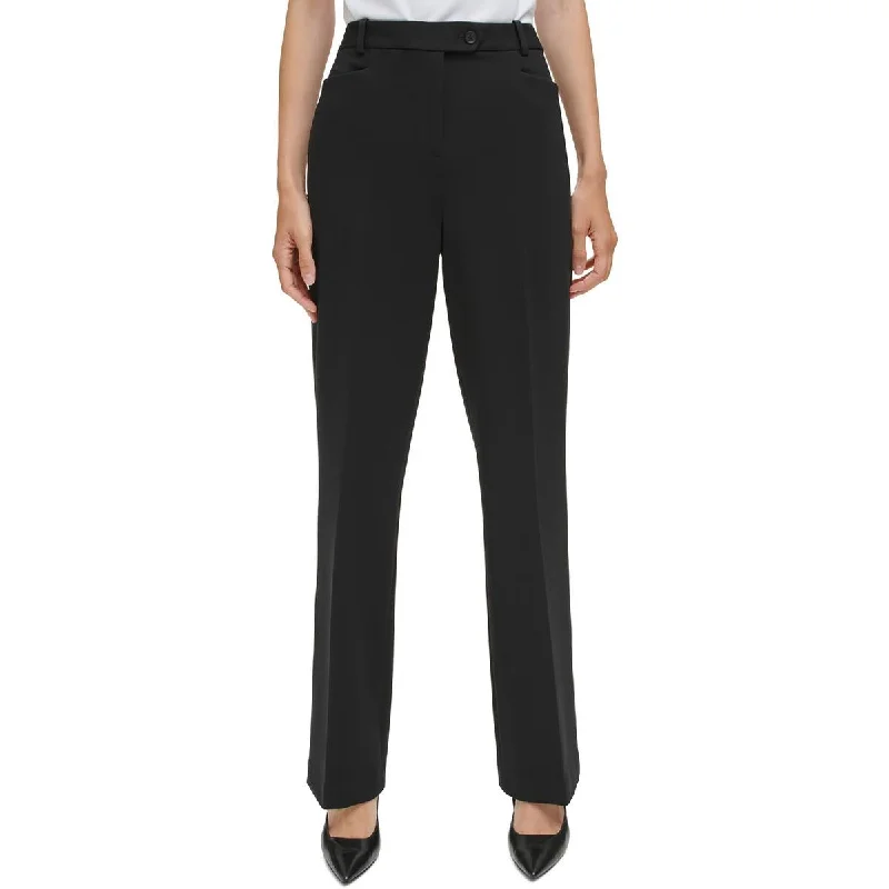 Calvin Klein Womens Straight Leg High Rise Trouser Pants Trousers Bridal Satin